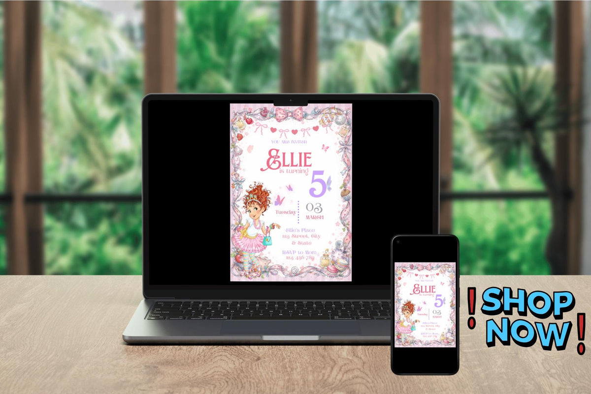 Pink Princess Birthday Invitation, Editable Fairy Party Invite (5x7 Digital Download)