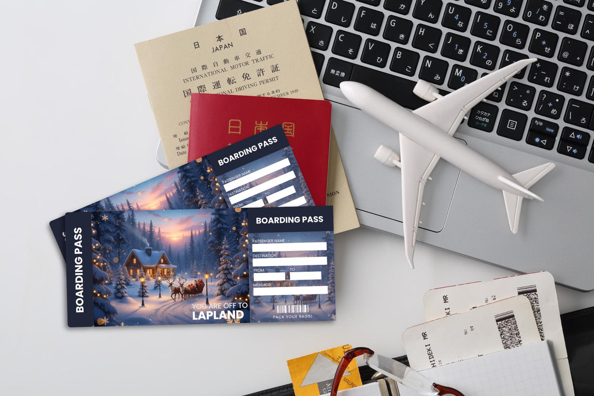 Editable Lapland Trip Ticket Template, Christmas Vacation Reveal (Digital Download)