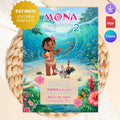 Tropical Baby Girl Birthday Invitation, Hawaiian Luau Party Invite (Editable Canva Template)