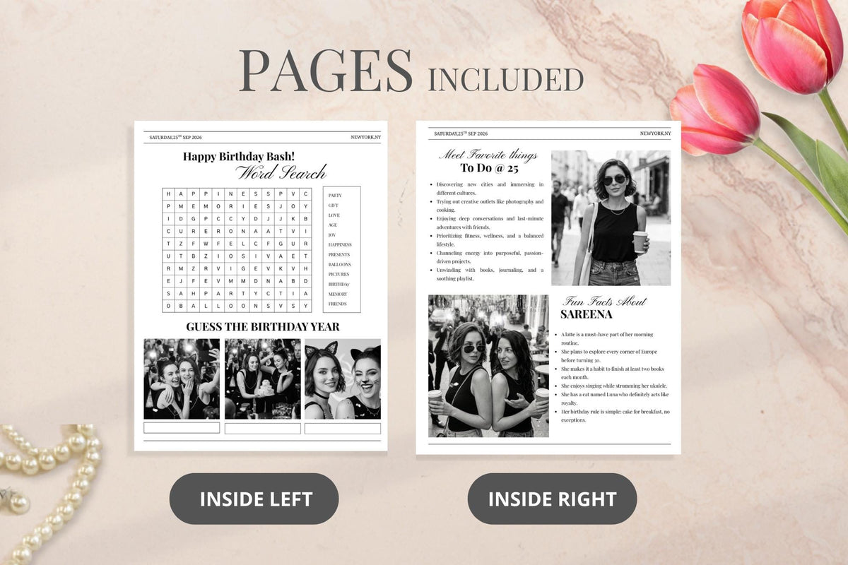 Editable Birthday Newspaper Poster, Custom Party Template (Digital Download)