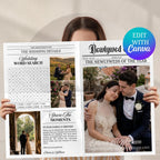 Wedding Newspaper Program, Editable Canva Template, Custom Poster (Digital Download)