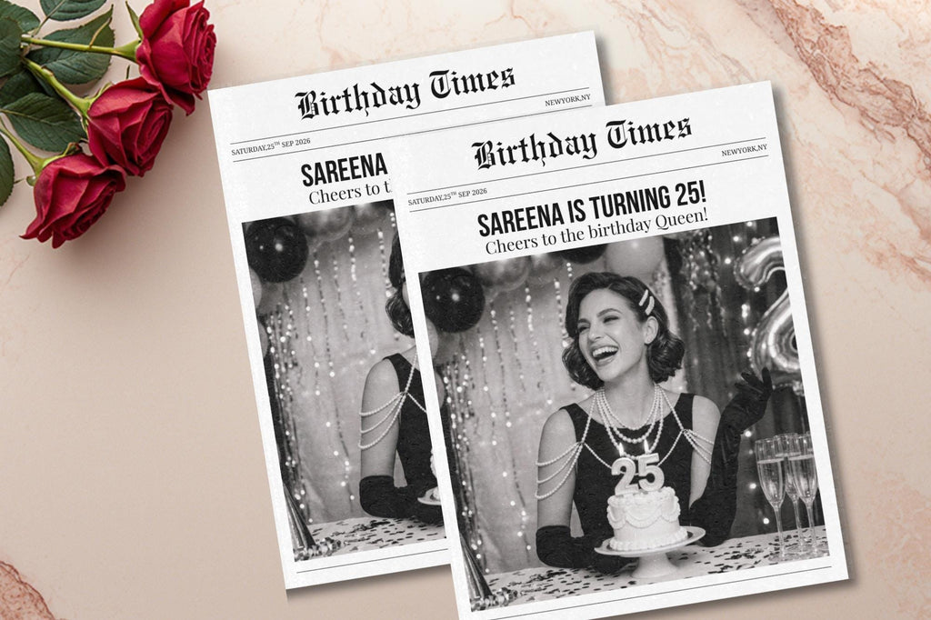 Editable Birthday Newspaper Poster, Custom Party Template (Digital Download)