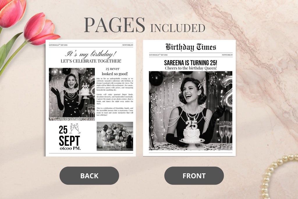 Editable Birthday Newspaper Poster, Custom Party Template (Digital Download)
