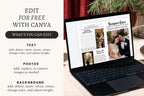 Wedding Newspaper Program, Editable Canva Template, Custom Poster (Digital Download)