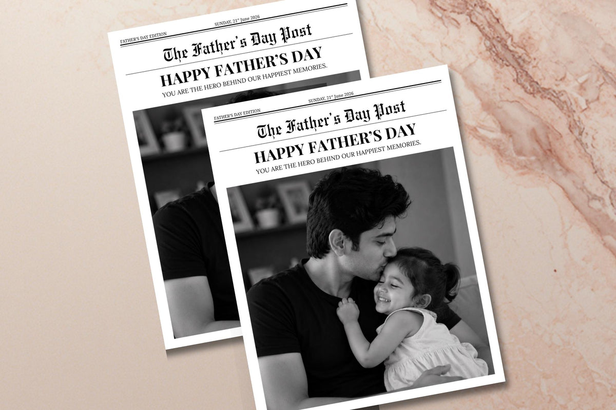 Editable Father's Day Newspaper Template, Personalized Dad Gift (Digital Download)