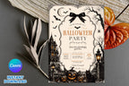 Editable Gothic Halloween Party Invitation, Vintage Spooky Invite (5x7 Inches)