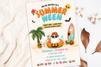 Summerween Party Invitation, Editable Tropical Halloween Pool Invite (Digital Download)