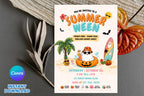 Summerween Party Invitation, Editable Tropical Halloween Pool Invite (Digital Download)