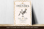 RIP Twenties 30th Birthday Invitation, Skeleton Cocktail Party Template (5x7 Download)