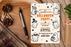 Retro Ghost Halloween Party Invitation, Editable Canva Template (5x7 Inch)