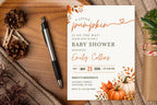 Little Pumpkin Baby Shower Invitation | Fall Autumn Theme (Digital Download)