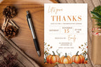 Editable Thanksgiving Dinner Invitation Template, Watercolor Pumpkins, Fall Party (Digital Download)