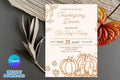 Editable Thanksgiving Dinner Invitation Template, Pumpkin Fall Party Invite (Digital Download)