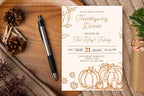 Editable Thanksgiving Dinner Invitation Template, Pumpkin Fall Party Invite (Digital Download)
