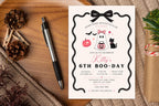 6th Birthday Invitation, Pink Ghost Halloween Party, Canva Template (Digital Download)