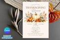 Thanksgiving Dinner Invitation, Watercolor Pumpkin Fall Party, Friendsgiving Potluck (Digital Download)