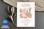 Editable Canva Clothing Swap Party Invitation, Fashion Exchange Invite (Digital Download)
