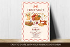Editable Canva Craft Night Invitation, Vintage Sewing, Knitting, Crochet Party Invite (Digital Download)