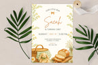 Little Bun First Birthday Invitation, Editable Canva Template, Bread Theme (Digital Download)