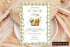 Sunday Soup Swap Invitation Template, Cozy Potluck Dinner Party (Digital Download)