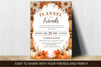 Flannel and Friends Fall Invitation Template, Autumn Potluck, Thanksgiving (Digital Download)
