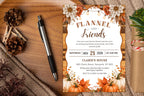 Flannel and Friends Fall Invitation Template, Autumn Potluck, Thanksgiving (Digital Download)