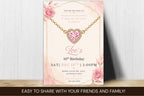Editable Jewelry Making Birthday Invitation, Pink Heart Necklace Party Invite (Digital Download)
