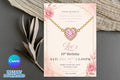 Editable Jewelry Making Birthday Invitation, Pink Heart Necklace Party Invite (Digital Download)
