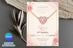 Editable Jewelry Making Birthday Invitation, Pink Heart Necklace Party Invite (Digital Download)