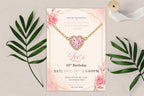 Editable Jewelry Making Birthday Invitation, Pink Heart Necklace Party Invite (Digital Download)