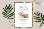 Editable Book Exchange Invitation Template, Vintage Floral Book Club Party Invite (Digital File)