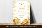 Little Bun First Birthday Invitation, Editable Canva Template, Bread Theme (Digital Download)