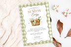 Sunday Soup Swap Invitation Template, Cozy Potluck Dinner Party (Digital Download)