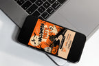 Editable Canva Halloween Party Invitation, Vintage Spooky Haunted House Design (Digital Download)